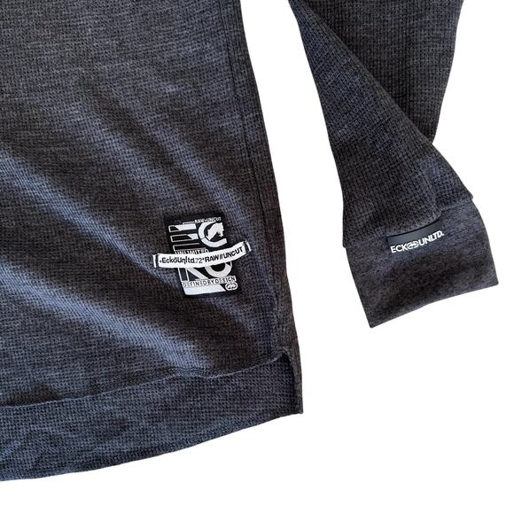 EUC Ecko Unltd Men's Gray Thermal Shirt Long Sleeve Waffle Knit XXL - Picture 2 of 4